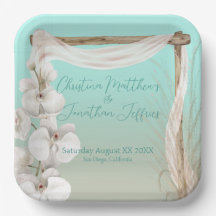 Orchids & Boho Arch på Beach Wedding