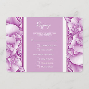 Orchids Bröllop Ornate Photo QR-omslutningskort Tilläggskort