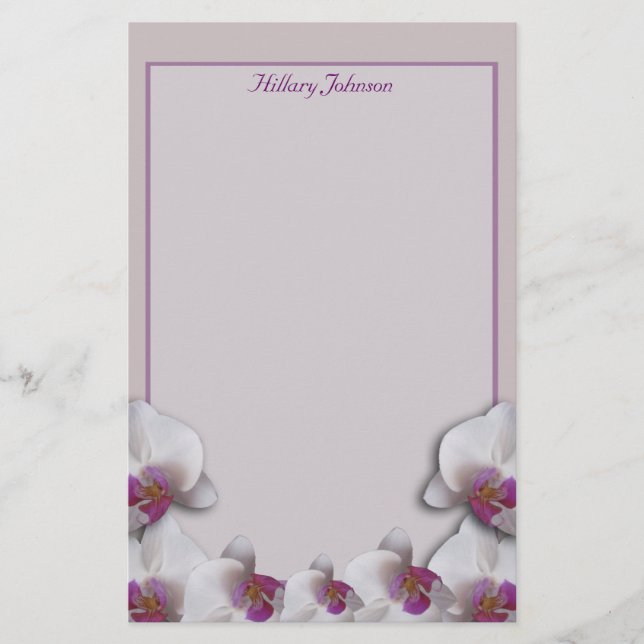 Orchids Bröllop Stationery Brevpapper (Framsida)