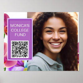 Orchids Custom QR Code Poster Sign