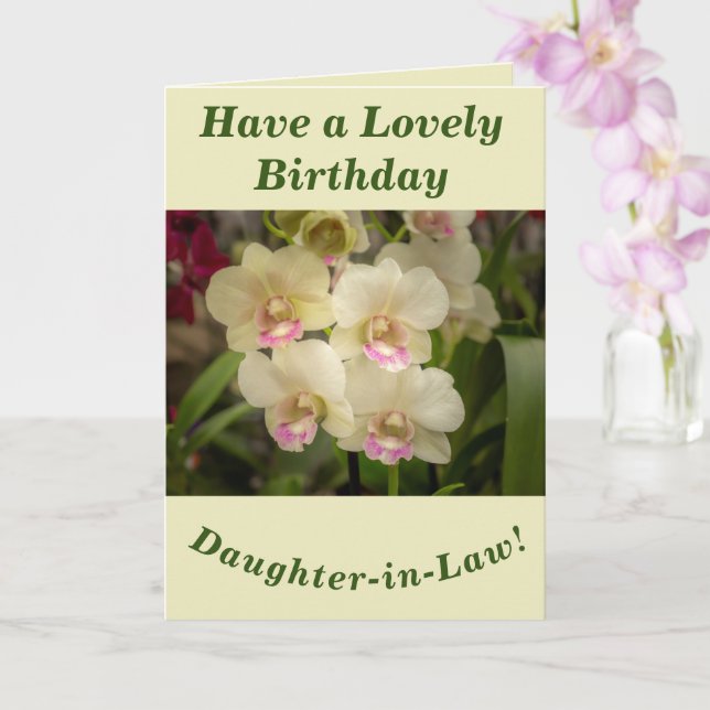 Orchids Floral Birthday Card for Daughter-in-Law Kort (Orkide)
