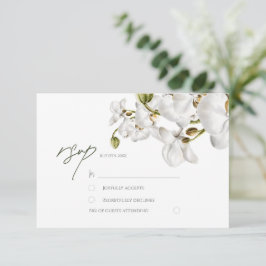 Orchids Frame Elegant Tropical Wedding OSA Kort