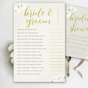 Orchids Möhippa Game Bride Groom Trivia Ecru Flygblad