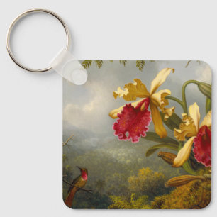 Orchids och Hummingbird Heade Nyckelring