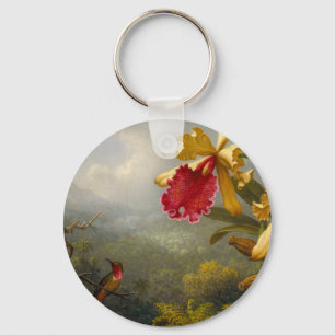 Orchids och Hummingbird Heade Nyckelring