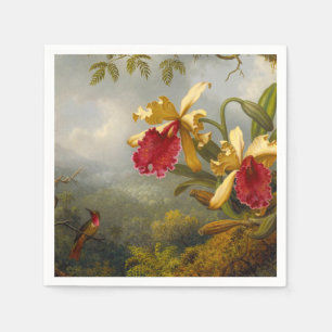 Orchids och Hummingbird Heade Pappersservett