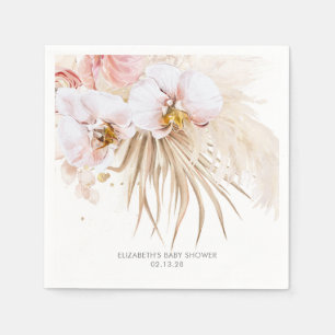 Orchids och Pampas Grass Elegant Boho Pappersservett
