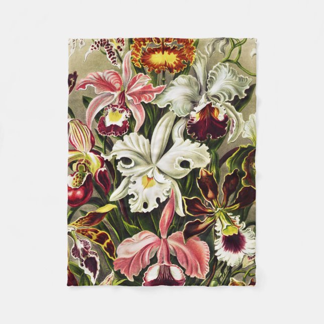 Orchids, Orchideae Denusblumen Ernst Haeckel Fleecefilt (Framsidan)