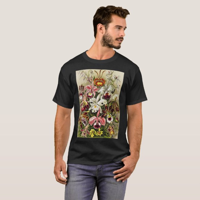 Orchids, Orchideae Denusblumen Ernst Haeckel T Shirt (Hel framsida)