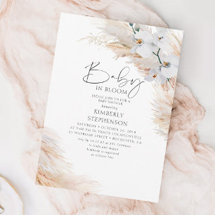 Orchids Pampas Grass Baby i Bloom Baby Shower Inbjudningar