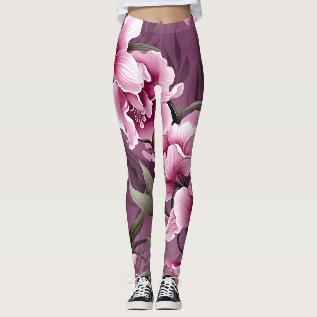 Orchids Symphony Mönster Leggings (Framsida)