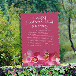 Orchids Tack Rosa Message Card Inbjudningar