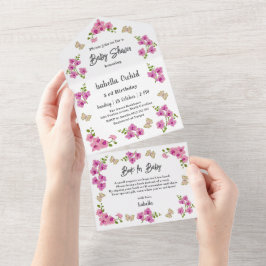 Orchids Tropical Butterfly Baby Shower