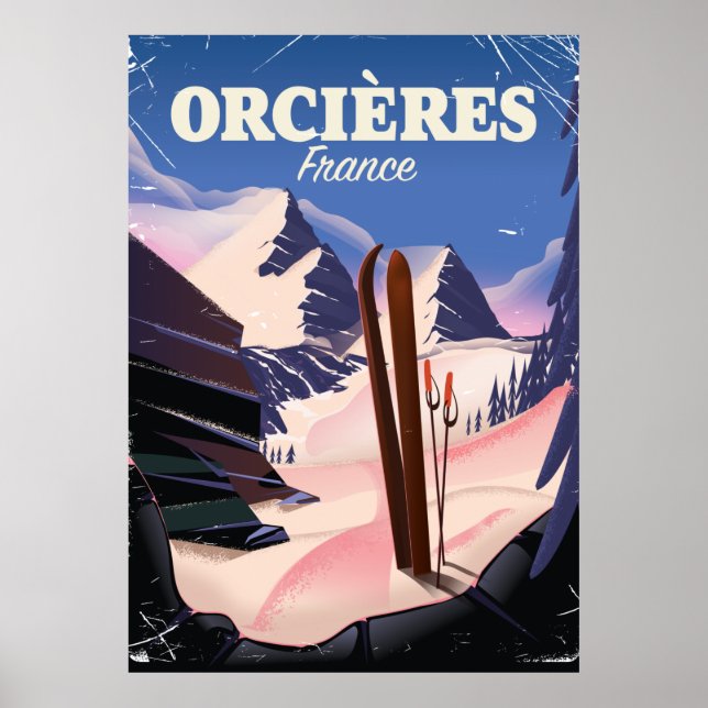 ORCIÈRES frankrike ski poster (Framsidan)