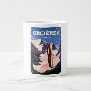 ORCIÈRES frankrike ski poster Jumbo Mugg