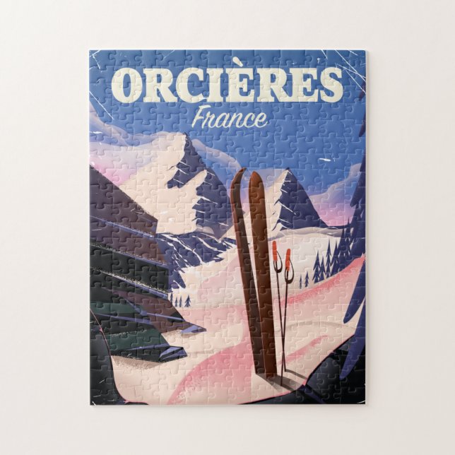 ORCIÈRES frankrike ski poster Pussel (Vertikal)