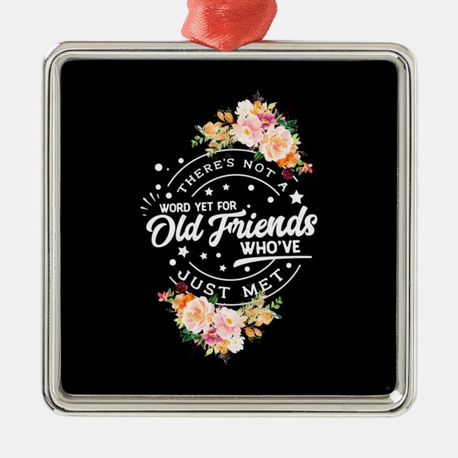 Ord ännu för gamla vänner julgransprydnad metall (Framsidan)