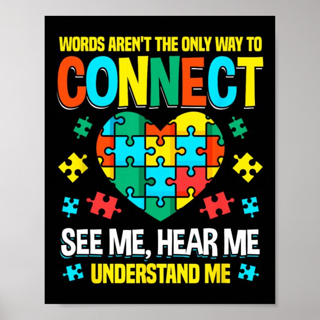 Ord är inte det enda sättet att ansluta autism poster (Framsidan)