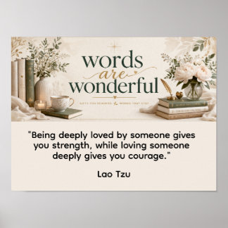 Ord är underbara Lao Tzu Poster
