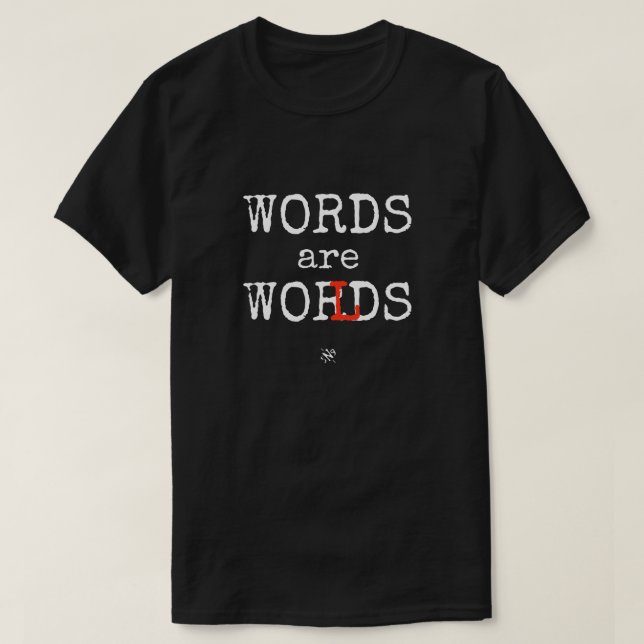 Ord är världar Språkälskare Design Tee Shirt (Design framsida)