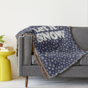 Ord Art - Låt det snöa med Snowy Background Filt