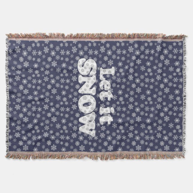 Ord Art - Låt det snöa med Snowy Background Filt (Framsidan)