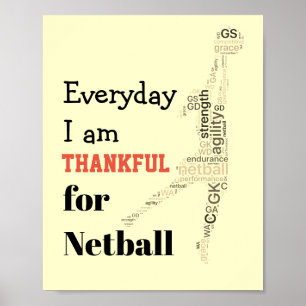 Ord Art Motivational Netball-citat Poster