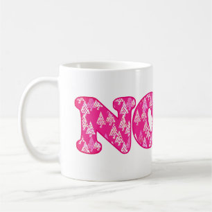 Ord Art - Noel Patternated in Fuchsia Rosa Träd Kaffemugg