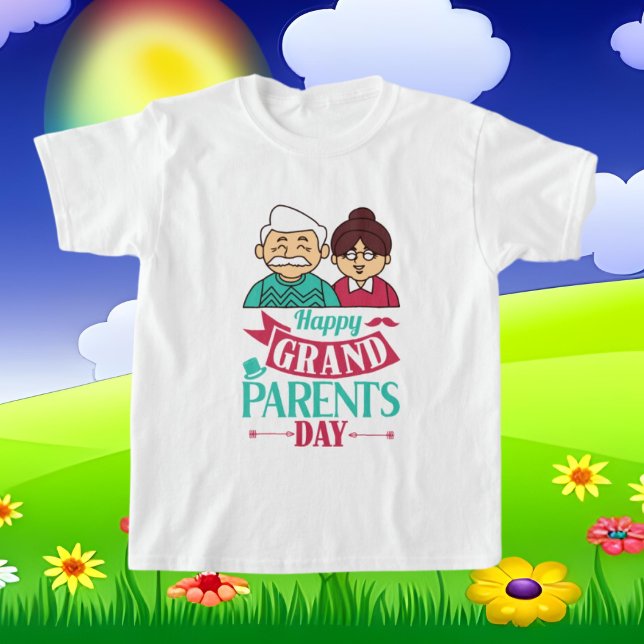 ord art på Lycklig Grandföräldrar Day T Shirt (Skapare uppladdad)