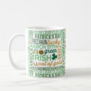 Ord Art St patrick's day Kaffemugg