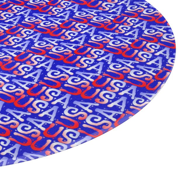 Ord Art USA Text,Blue-12-In ROUND CUTTING BOARD (Hörn)