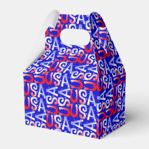 Ord Art USA Text,Blue-PARTY FAVOR BOX, Gable Presentaskar