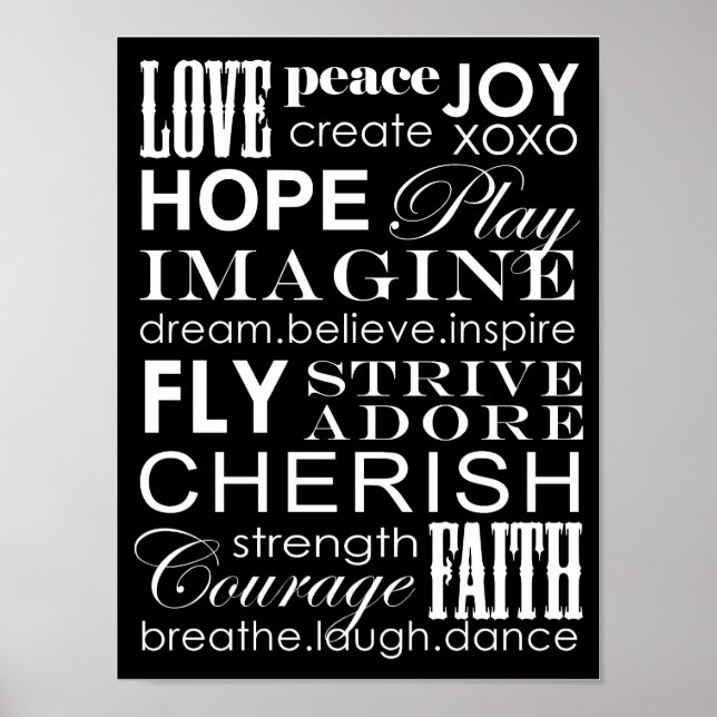 Ord att leva av poster (Framsidan)