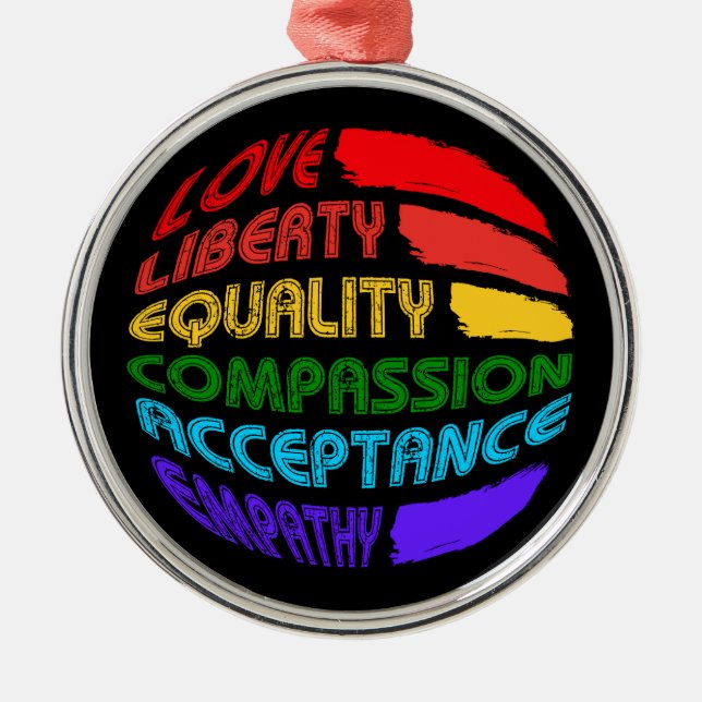 Ord att leva med runda julgransprydnad metall (Framsidan)