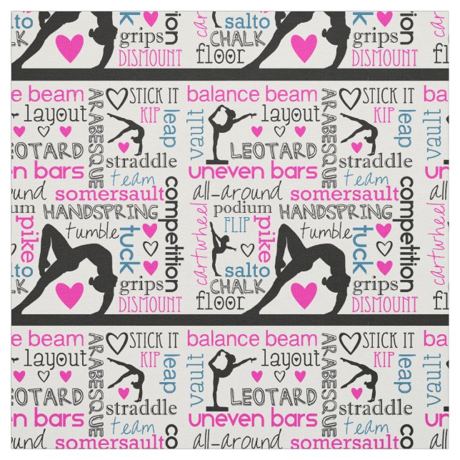 Ord av gymnastikTri-Färg terminologi Tyg (Provkarta)