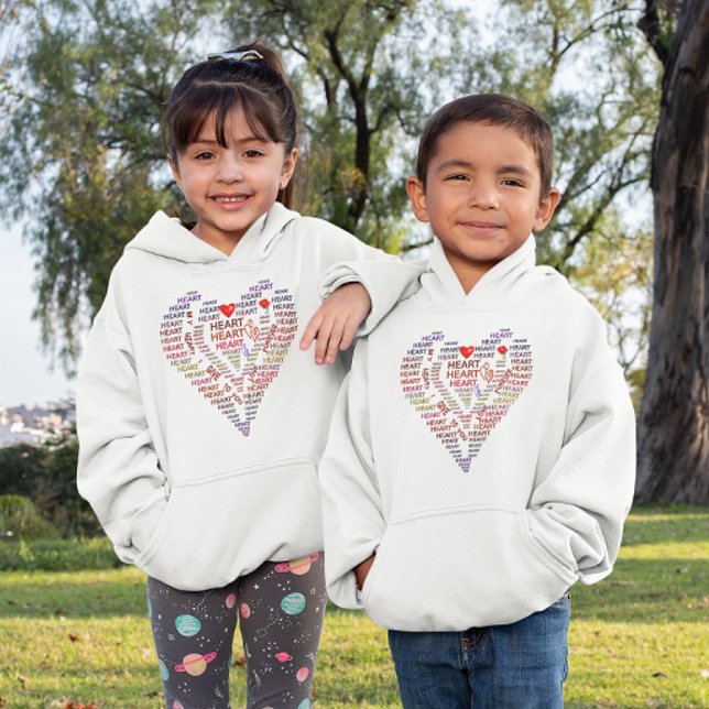 Ord av Heart Girls Hooded Sweatshirt T-shirt (Words of Heart Girls Hooded Sweatshirt)