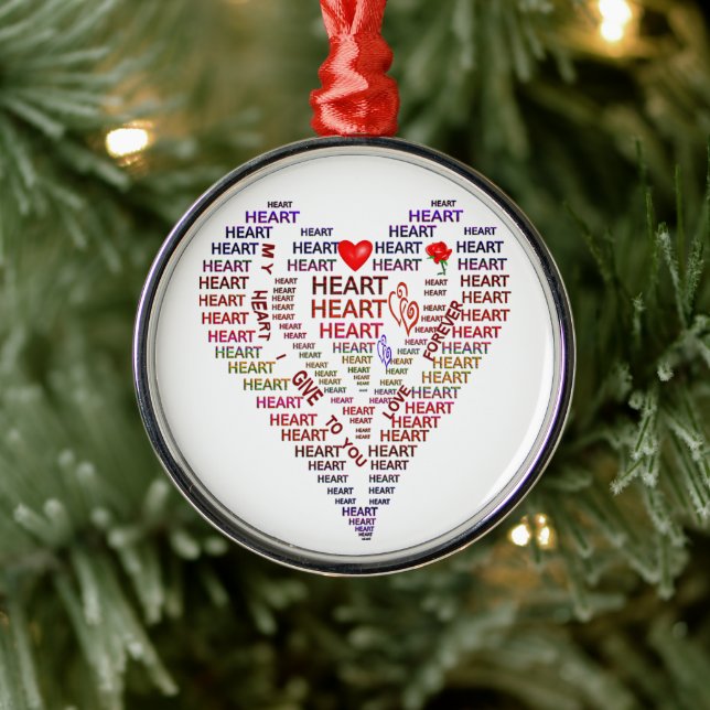 Ord av Heart Premium Round Ornament (Träd)