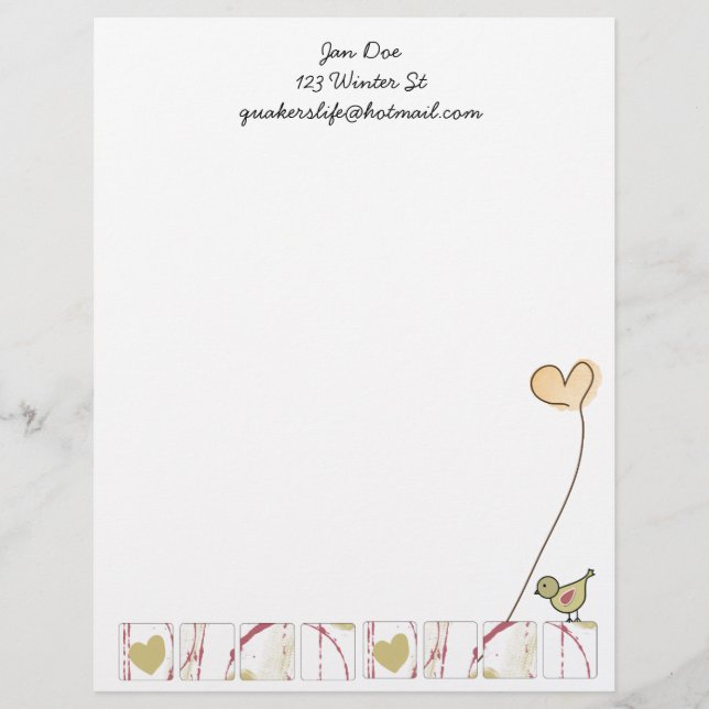 Ord av hoppbrevhuvudet brevhuvud (Framsida)