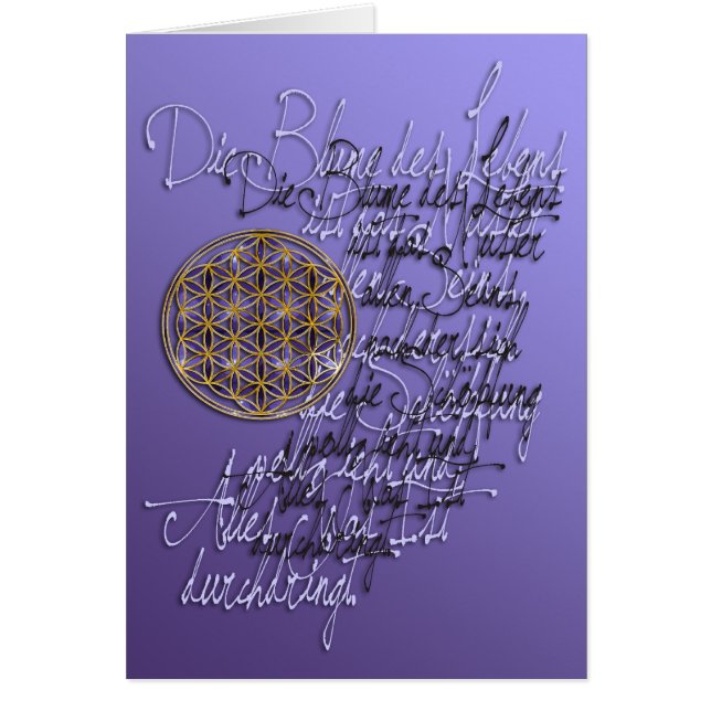 Ord av livets blomma - det germanska språket hälsningskort (Framsidan)