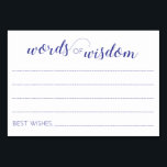 Ord av rådgivningskort för Wisdom Navy Blue Bröllo Bordsnummer<br><div class="desc">Elegantens marinblått Ord av visdomskort kommer att vara perfektens tillägg till ditt bröllopsmottagande eller din möhippa/möhippa. Dessa kort utgör ett underbart alternativ till en traditionell gäst bok.</div>