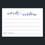Ord av rådgivningskort för Wisdom Navy Blue Bröllo Bordsnummer<br><div class="desc">Elegantens marinblått Ord av visdomskort kommer att vara perfektens tillägg till ditt bröllopsmottagande eller din möhippa/möhippa. Dessa kort utgör ett underbart alternativ till en traditionell gäst bok.</div>