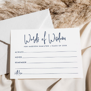 Ord av rådgivningskort för Wisdom Navy Studenten