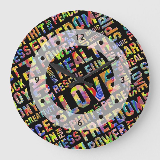 Ord av spritdrycken/positivt tänkande 1 stor klocka (Framsida)