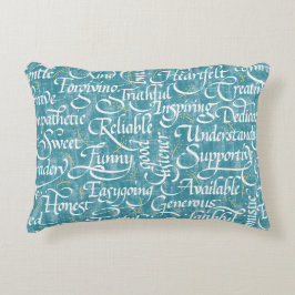 Ord av Vänskap Calligraphy Bestie Prydnadskudde