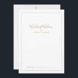 Ord av visdom i Möhippan Guld av minimalistiskt Rådkort<br><div class="desc">Detta minimalistiska ord för visdomsrådskort i guld möhippa är perfekt för en enkel möhippa och kan användas för alla evenemang. Den moderna romantiska designen har klassisk guld och vit typografi parad med en rografi av rustik men elegant med vintage hand-bokstäver i stil. Anpassade i alla färg. Behålla designen enkel och...</div>