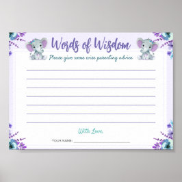 Ord av visdomsråd Twin Girl Card Poster