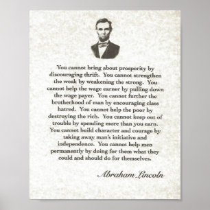 Ord av vishet på Parchment= Abraham Lincoln Poster