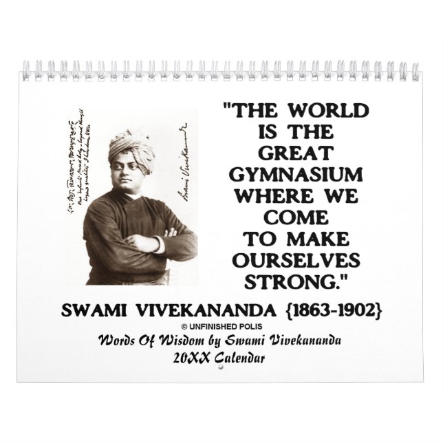 Ord av vishet vid den SwamiVivekananda 20XX Kalender (Omslag)