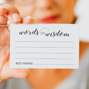 Ord av Wisdom Elegant bröllop Advice-kort Visitkort
