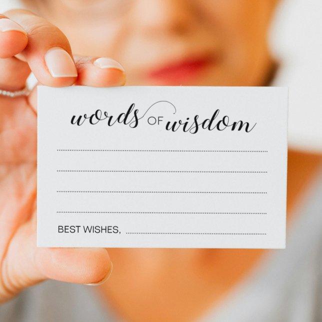 Ord av Wisdom Elegant bröllop Advice-kort Visitkort (Skapare uppladdad)